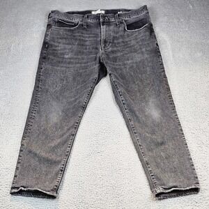 Madewell‎ Jeans Womens 38x30 Relaxed Taper Straight Leg Black Denim Stretch